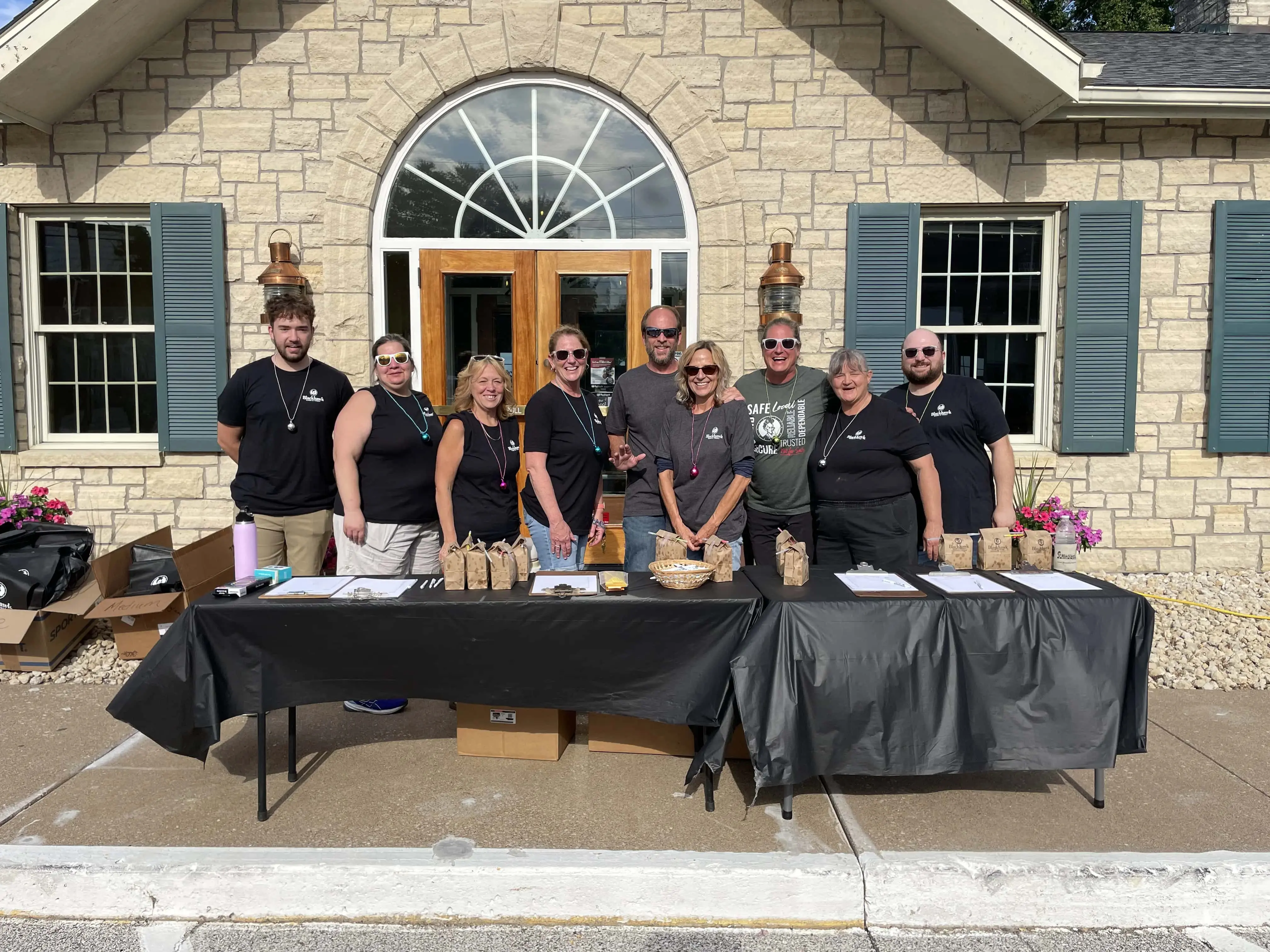 Blackhawk Bank & Trust employees volunteering at our Princeton, IA branch powder run